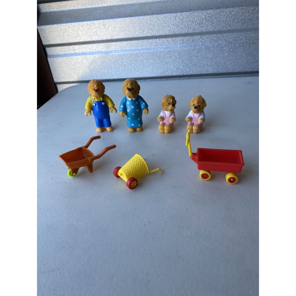 Vintage Berenstain Bears Figures McDonald's Happy Meal Toys Wagon Cart Lot